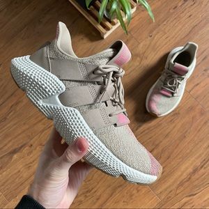 Adidas tan pink shoes